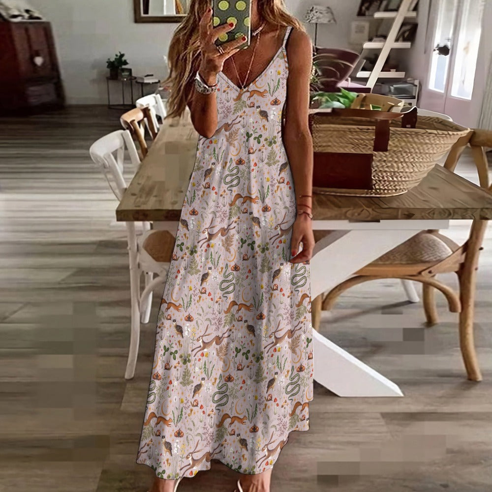 Boho Cottagecore Fairy Forest Maxi Dress