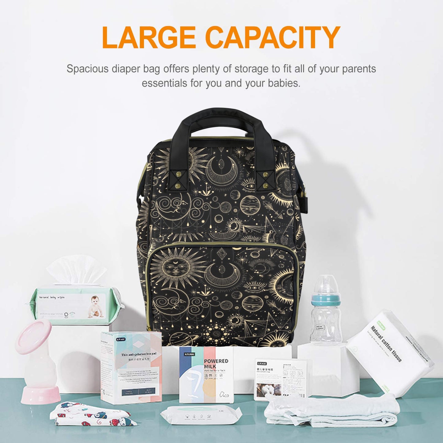 Celestial Stars Witchy Diaper Backpack