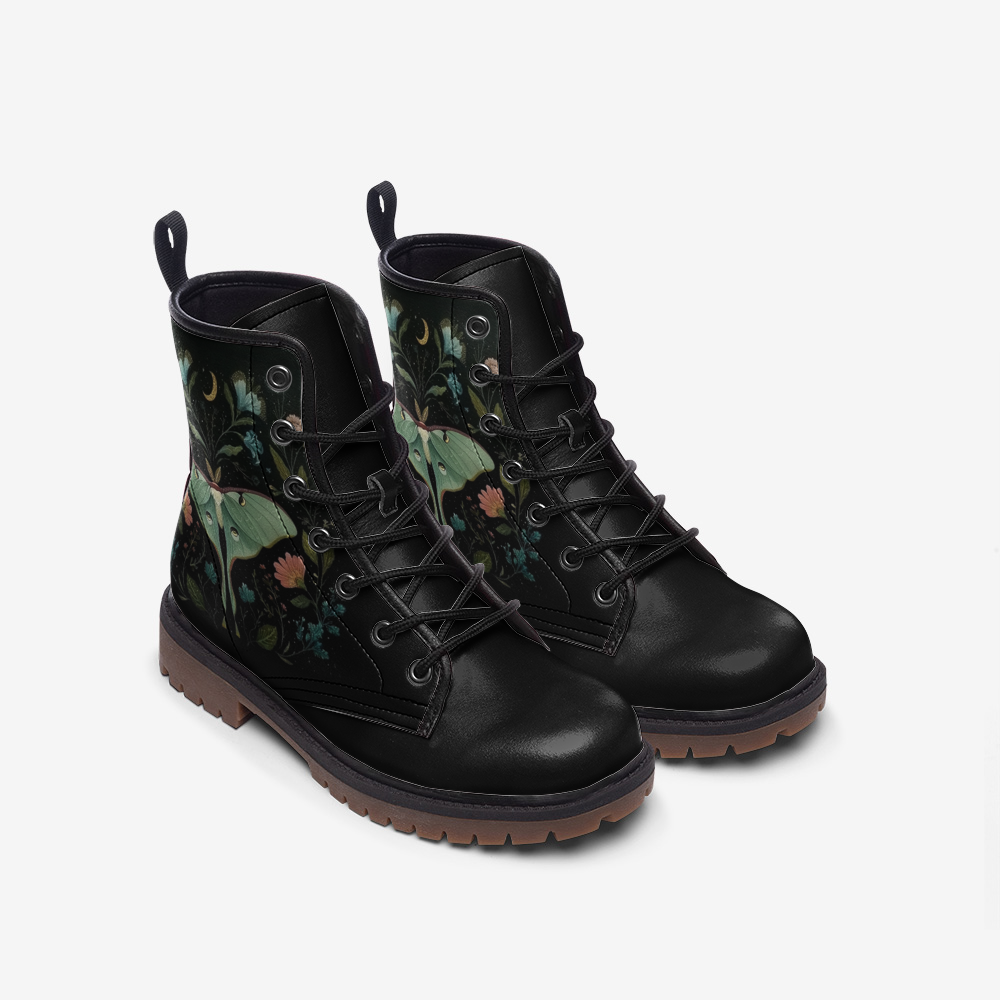 Luna Moth & Flowers Boots