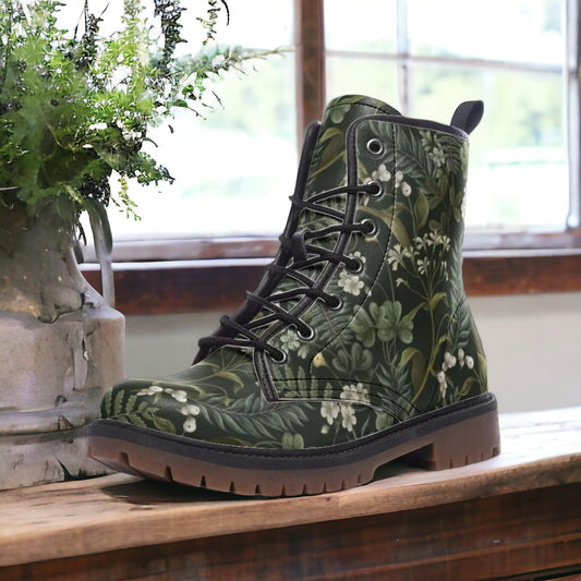 Dark Lush Botanical Vegan Combat Boots