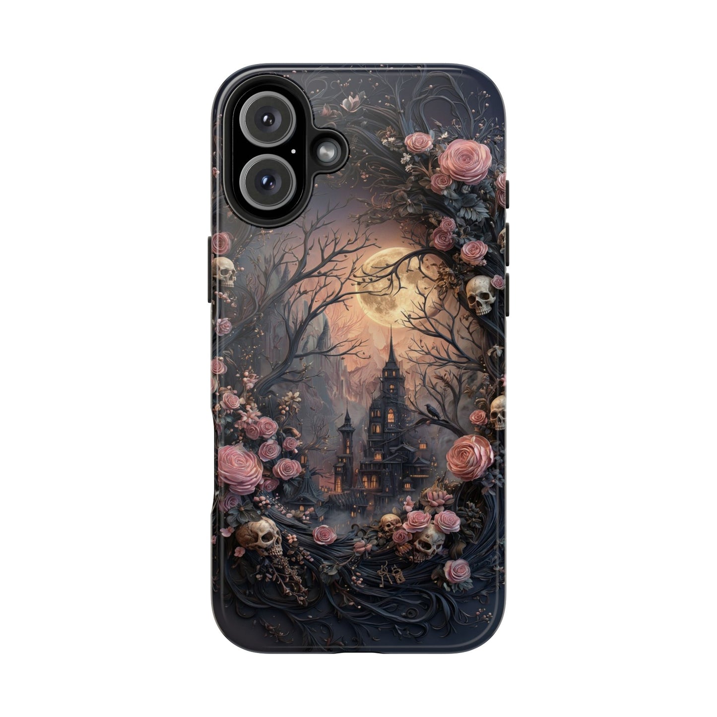 Gothic Castle Roses and Skulls Phone Case