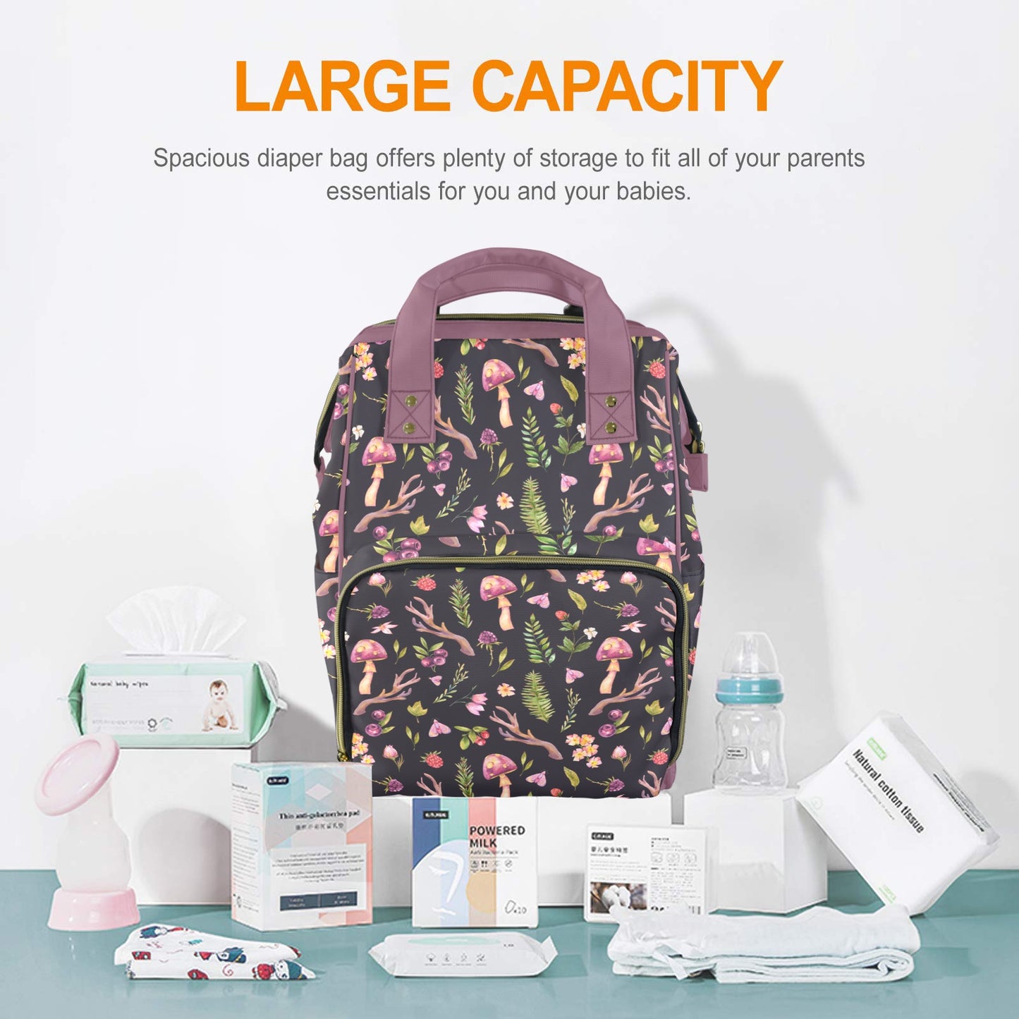 Fairy Mushroom Diaper Backpack