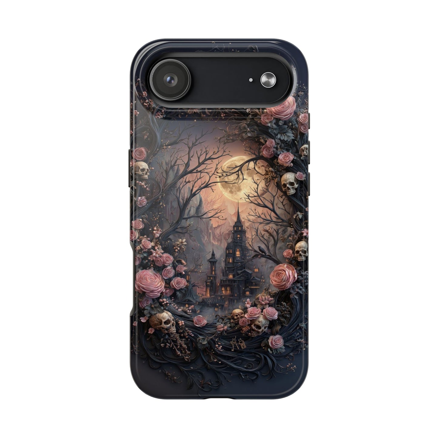 Gothic Castle Roses and Skulls Phone Case