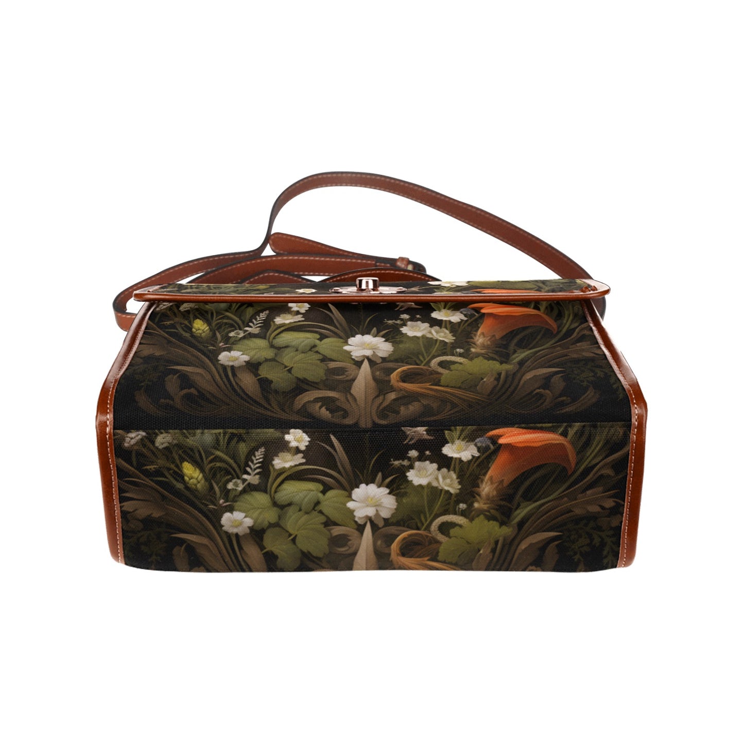 Forest Badger and Woodland Floral Satchel