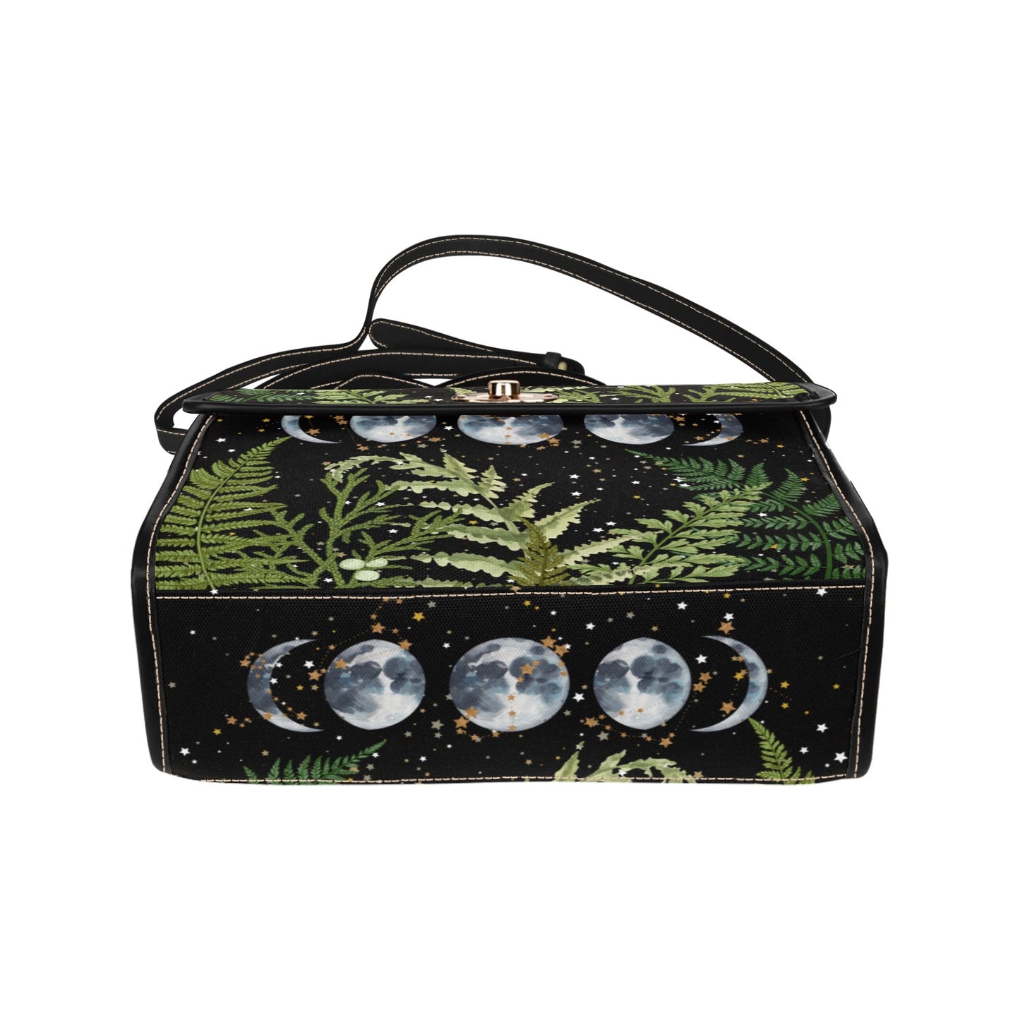 Boho Celestial Ferns & Moons Satchel Bag