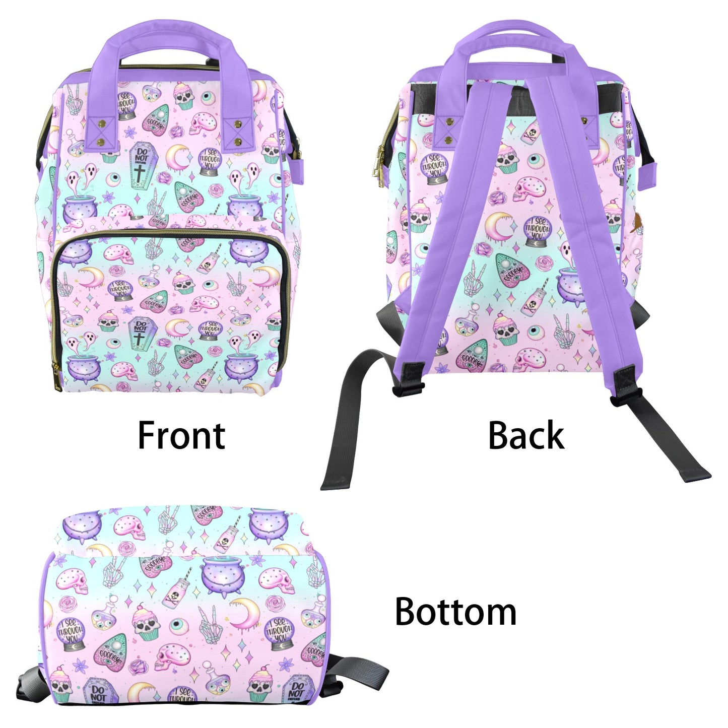 Pastel Kawaii Witchy Diaper Backpack