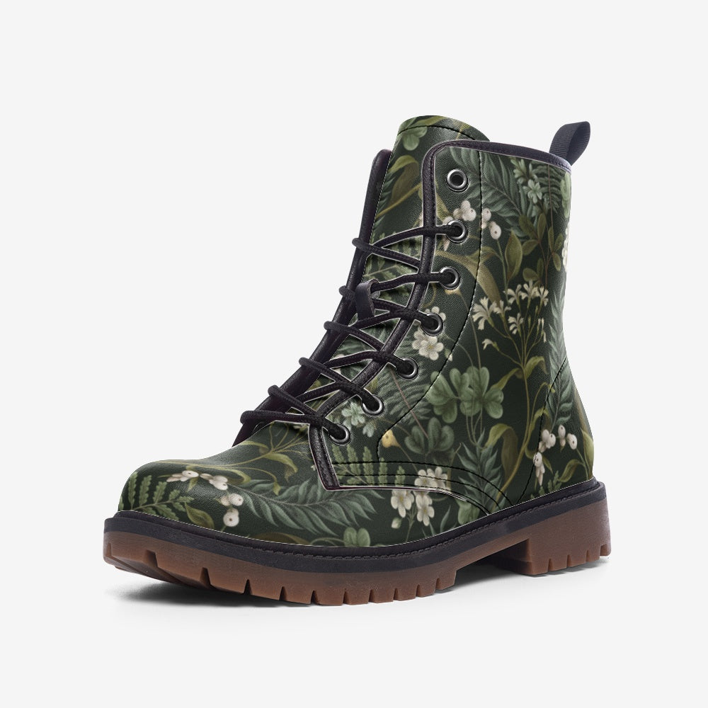 Dark Lush Botanical Vegan Combat Boots