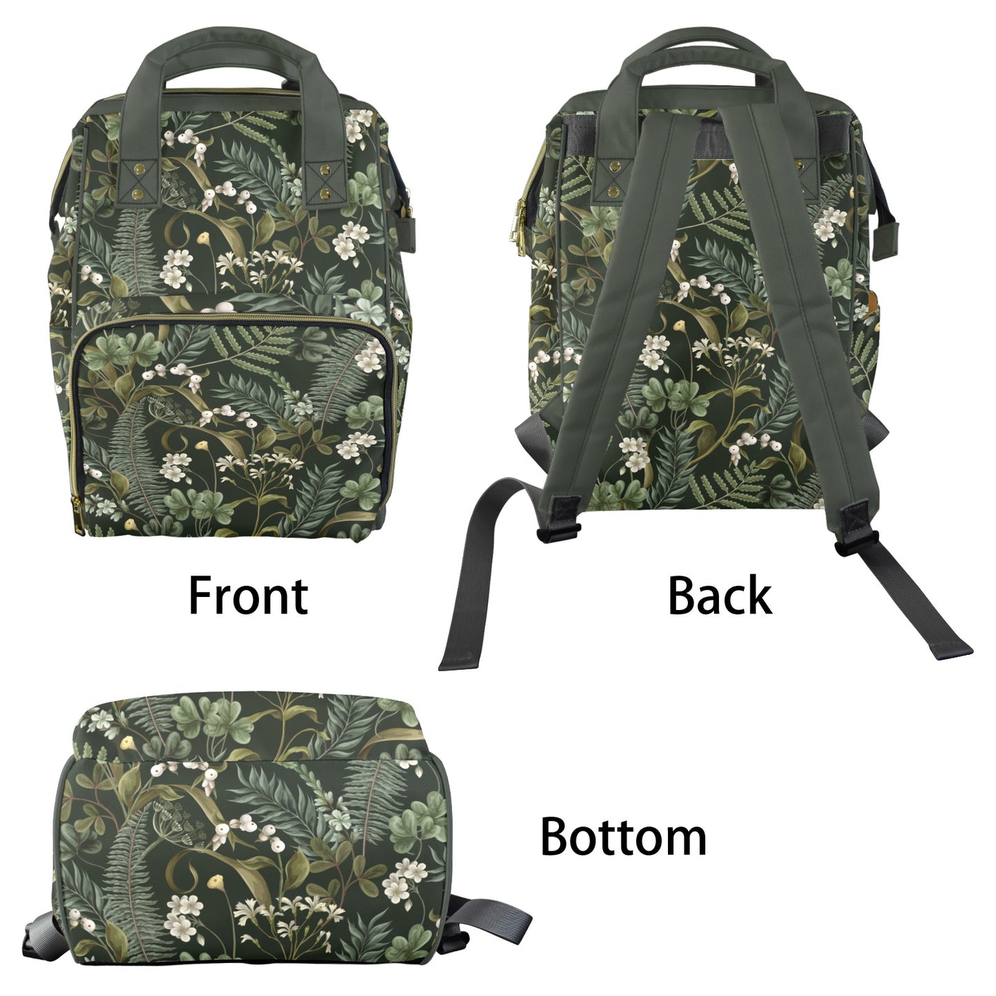 Botanical Forest Ferns & Flowers Diaper Backpack