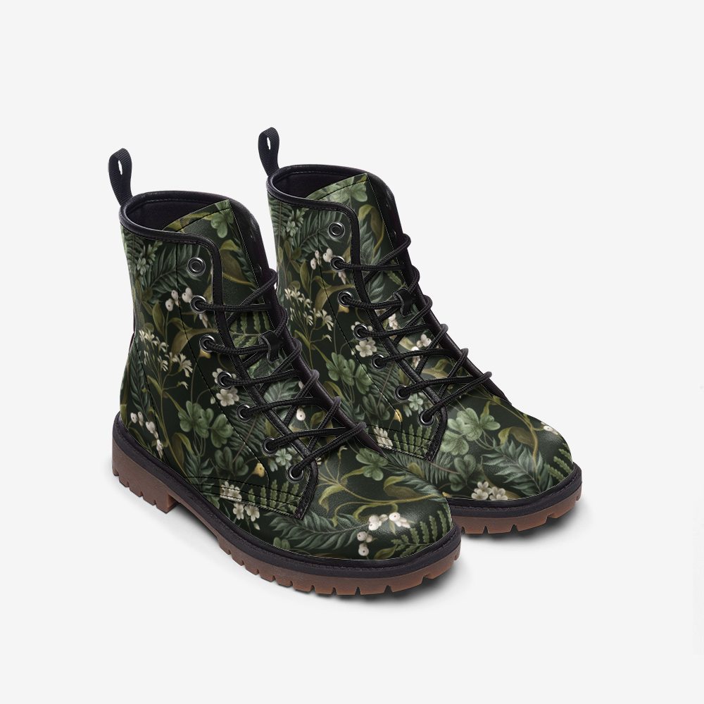Dark Lush Botanical Vegan Combat Boots