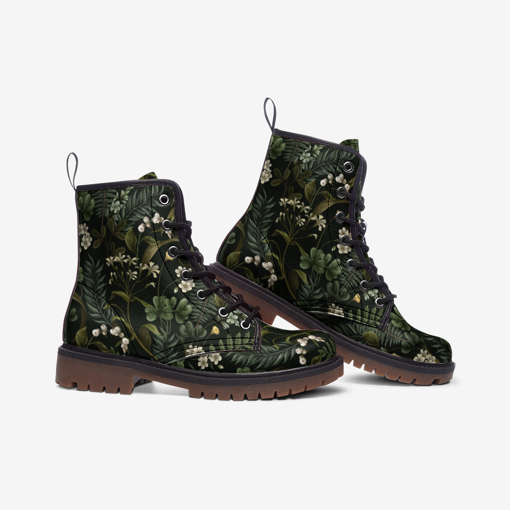 Dark Lush Botanical Vegan Combat Boots