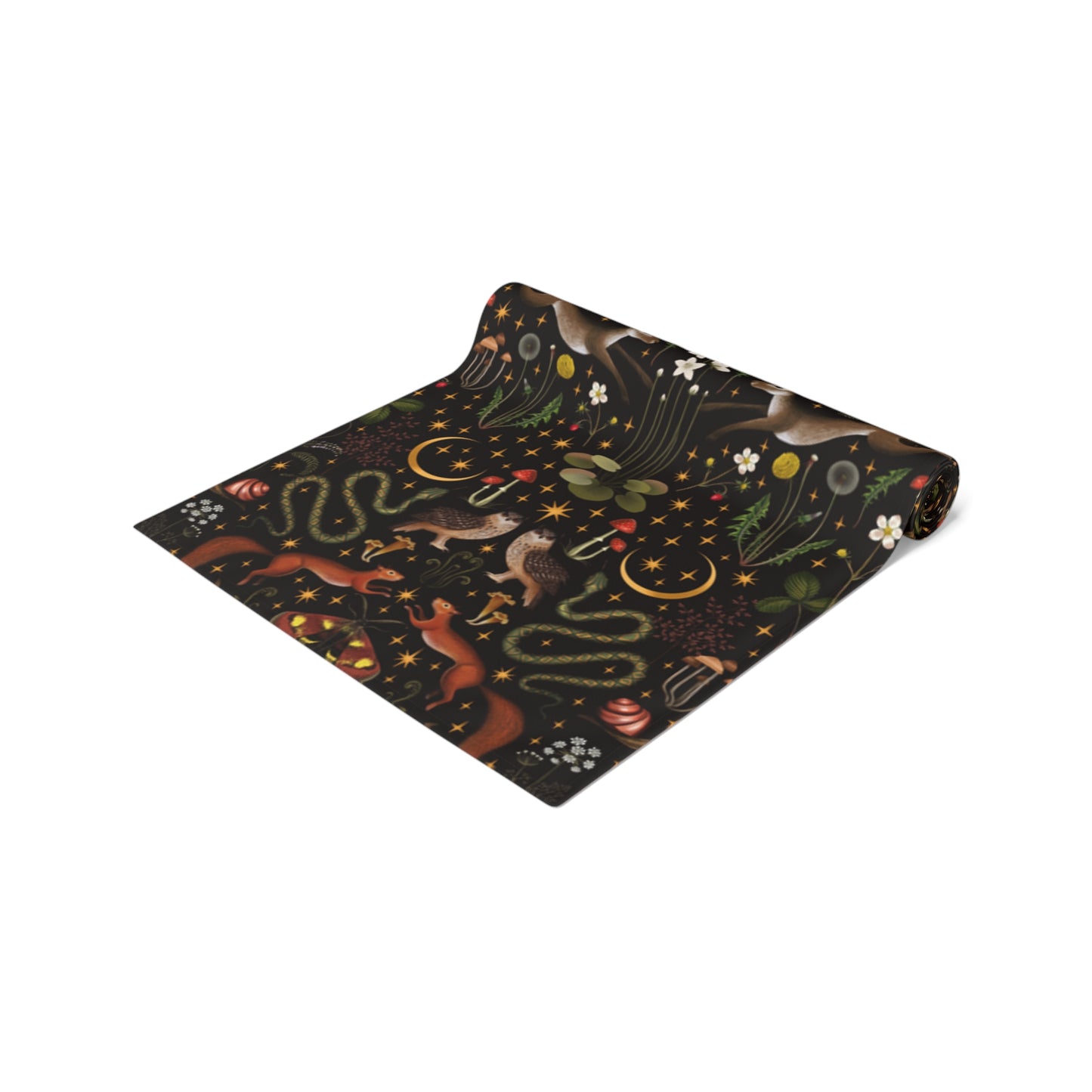 Dark Cottagecore Fairy Forest Table Runner