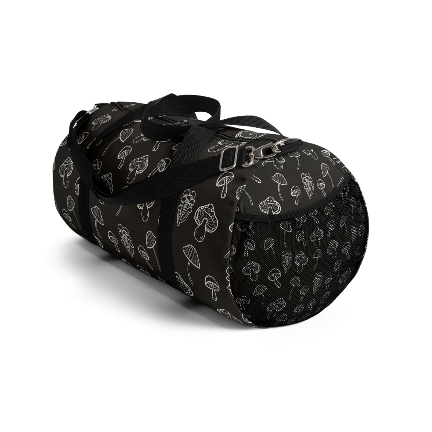 Cute Black and White Mushrooms Duffel Bag