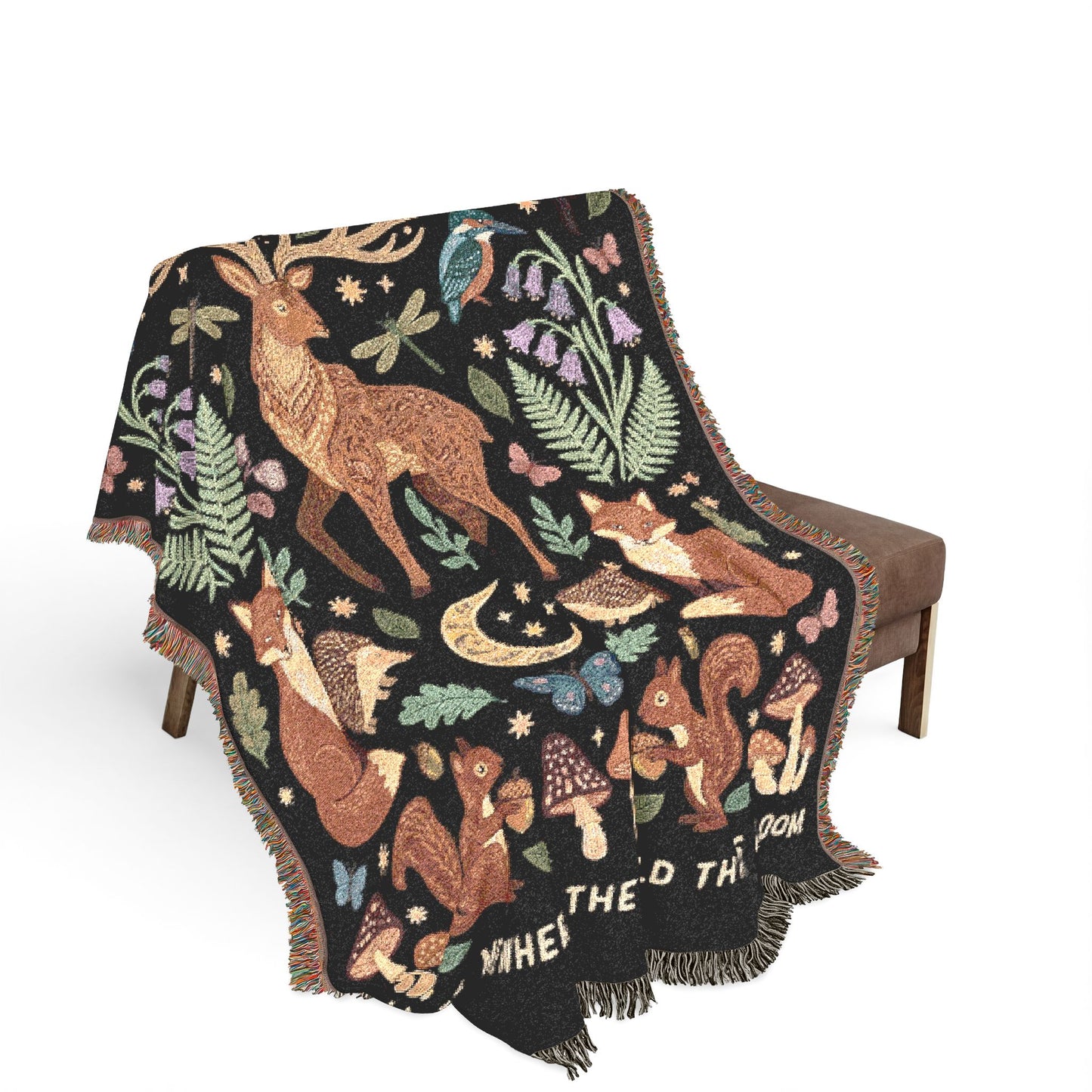 Woodland Animals Woven Blanket