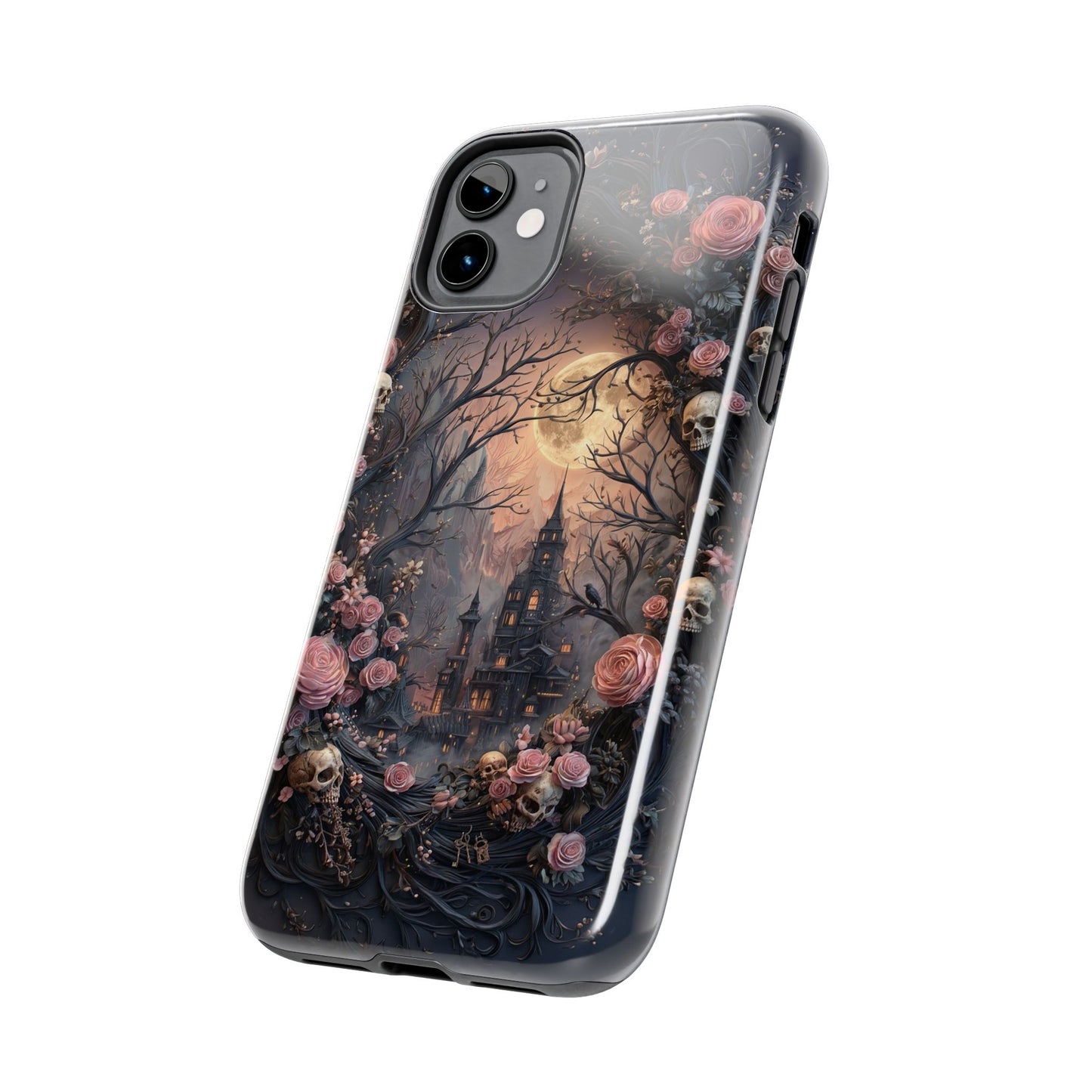 Gothic Castle Roses and Skulls Phone Case