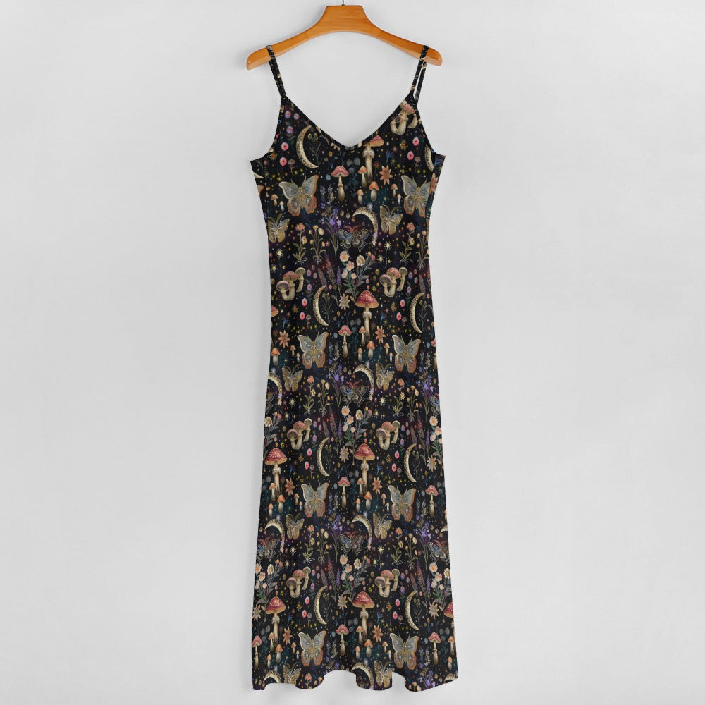 Trippy Mushrooms & Butterflies Garden Maxi Dress