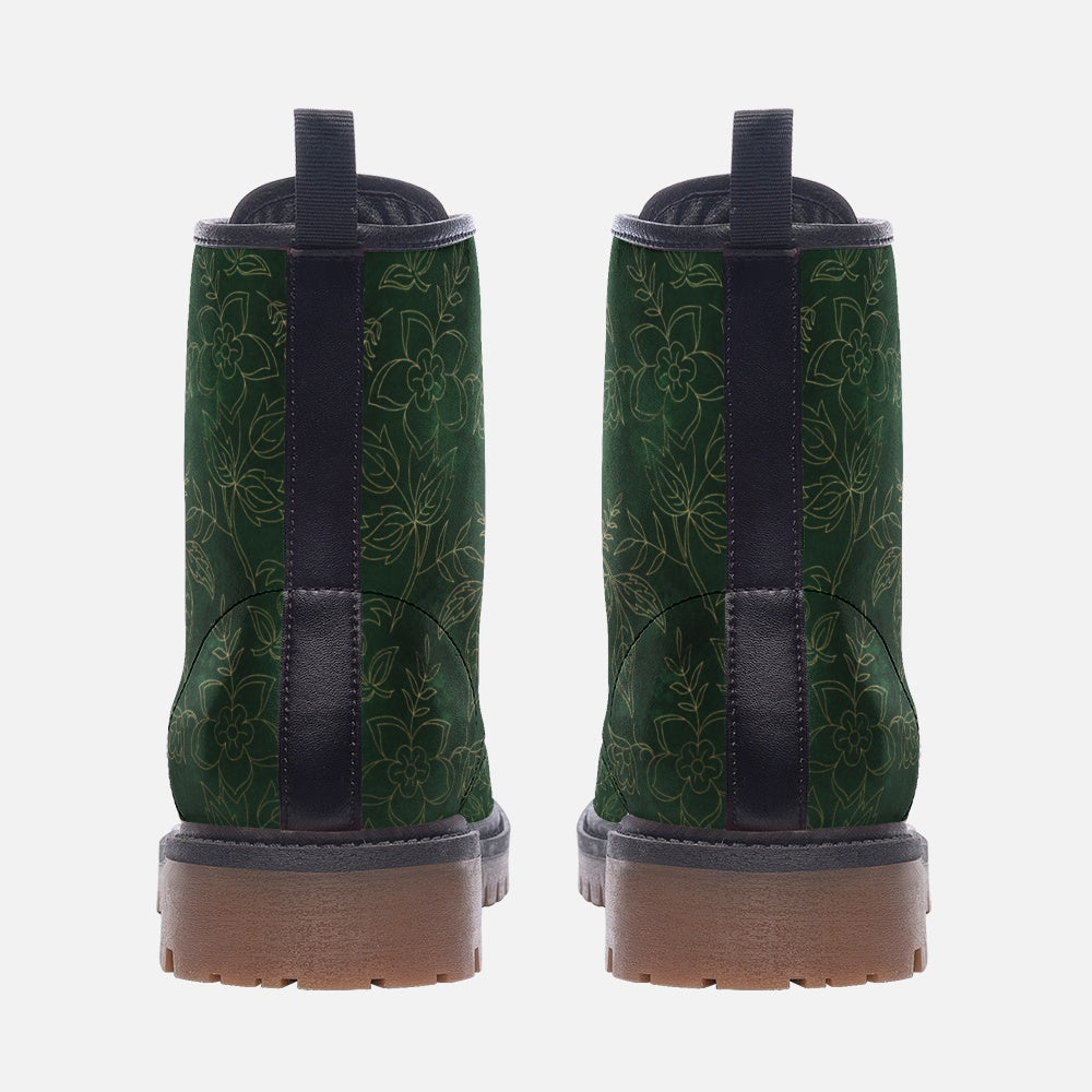 Emerald Green Botanical Vegan Boots