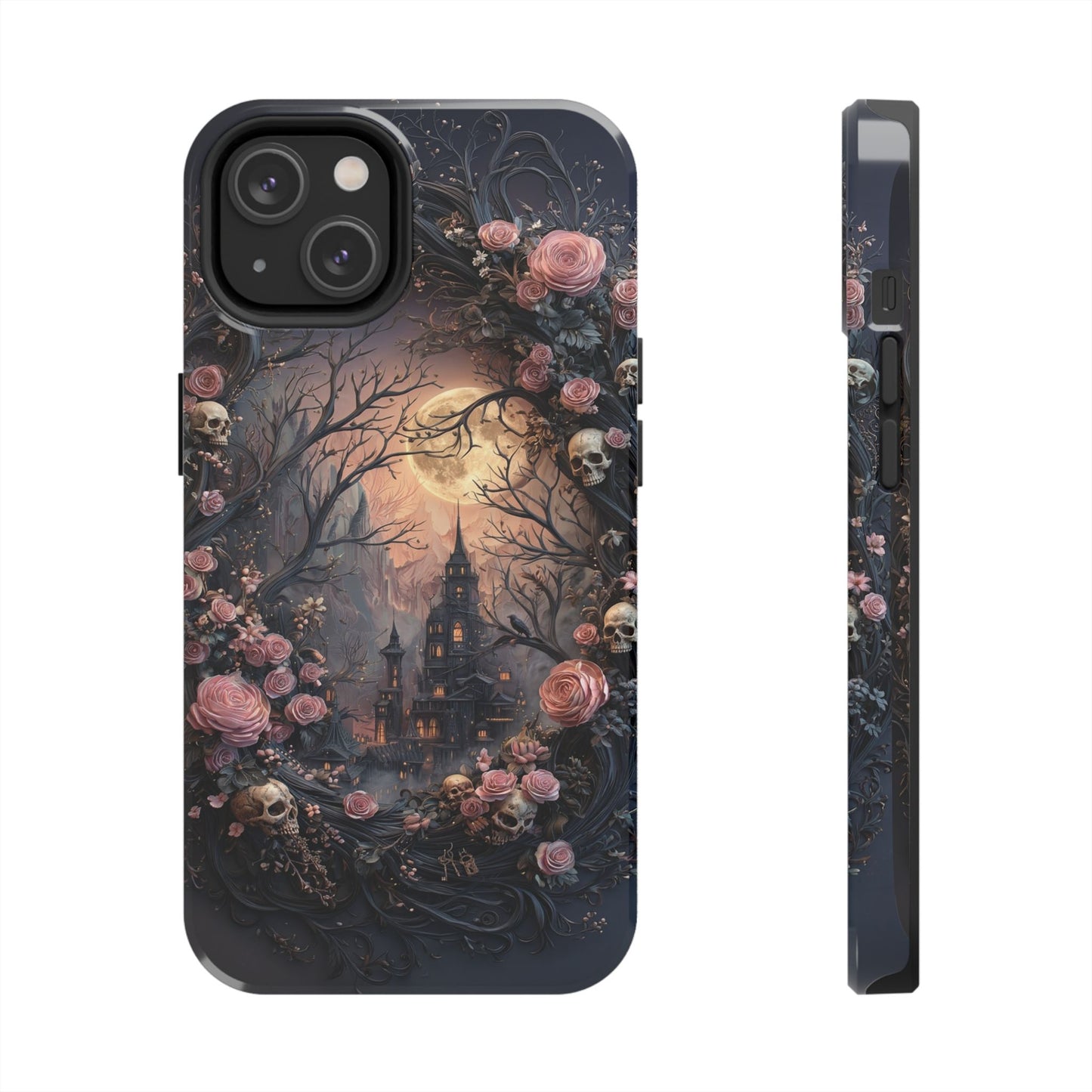 Gothic Castle Roses and Skulls Phone Case