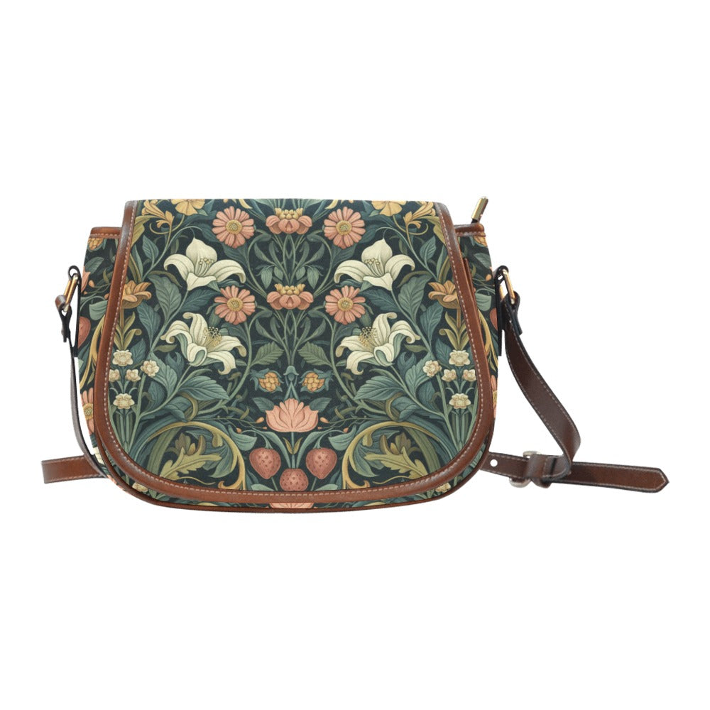 Art Nouveau Floral Saddle Bag