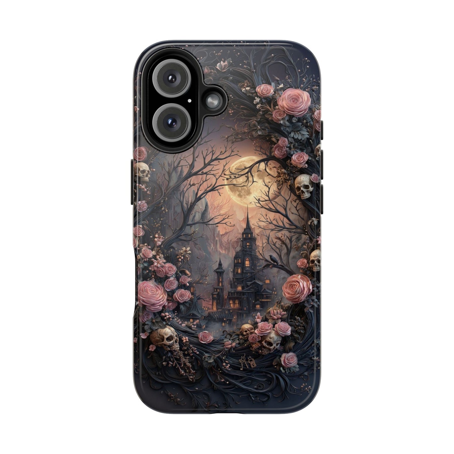 Gothic Castle Roses and Skulls Phone Case