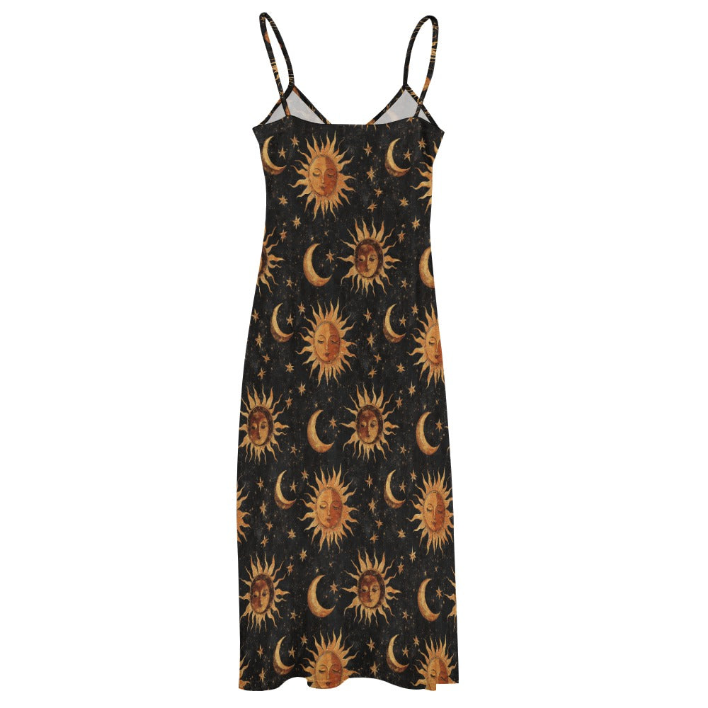 Whimsigoth Celestial Sun and Moon Maxi Dress
