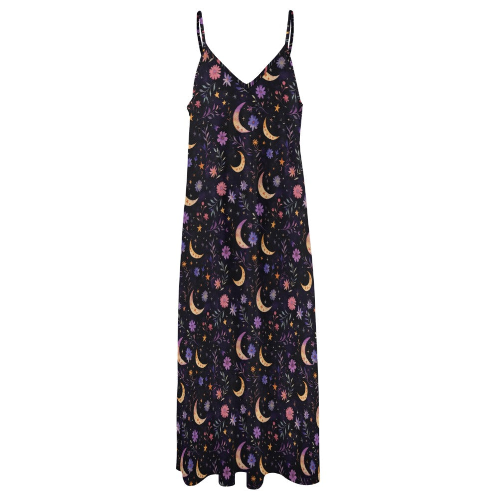 Ethereal Flowers & Moons Maxi Dress