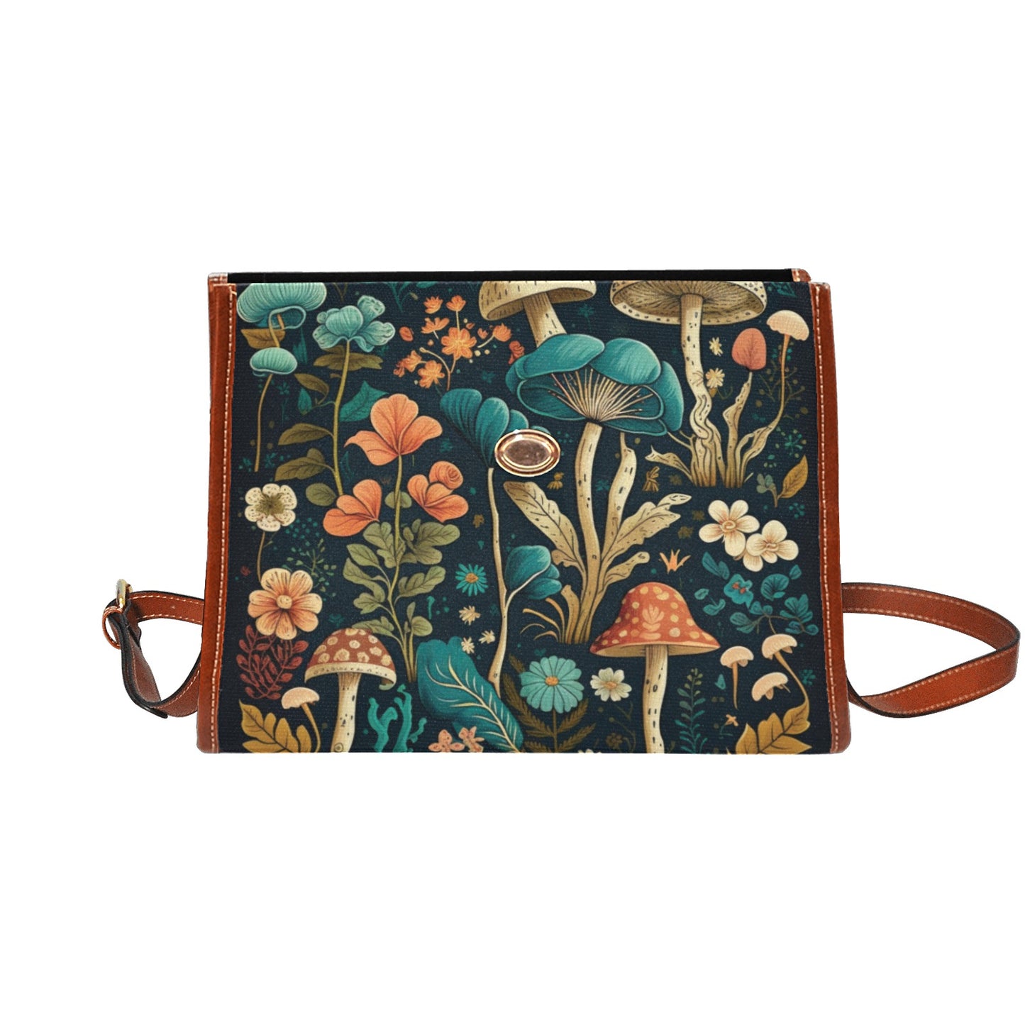 Boho Botanical Mushrooms Satchel
