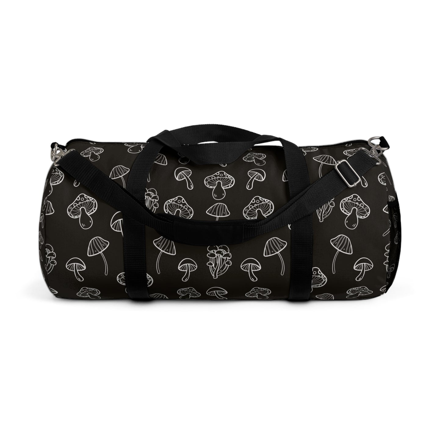 Cute Black and White Mushrooms Duffel Bag