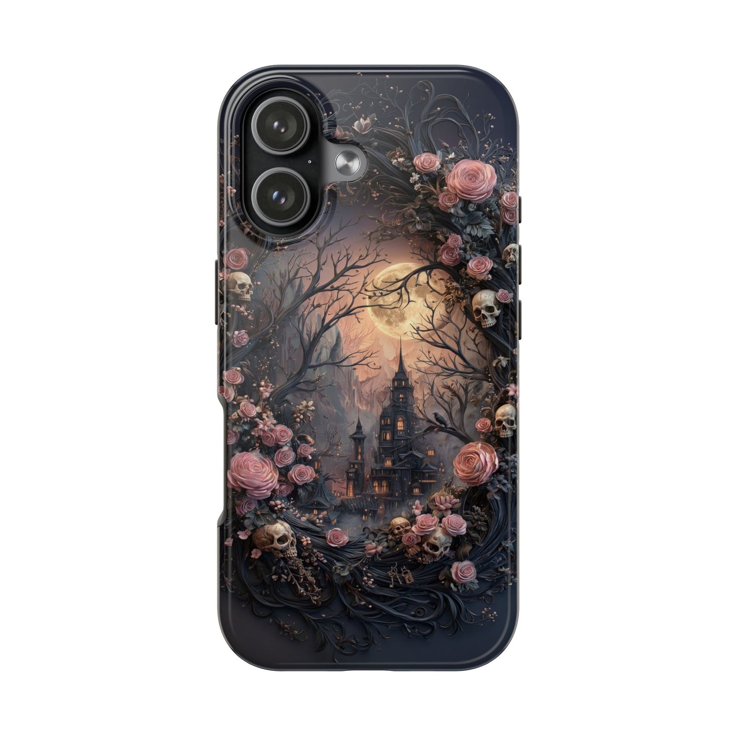 Gothic Castle Roses and Skulls Phone Case