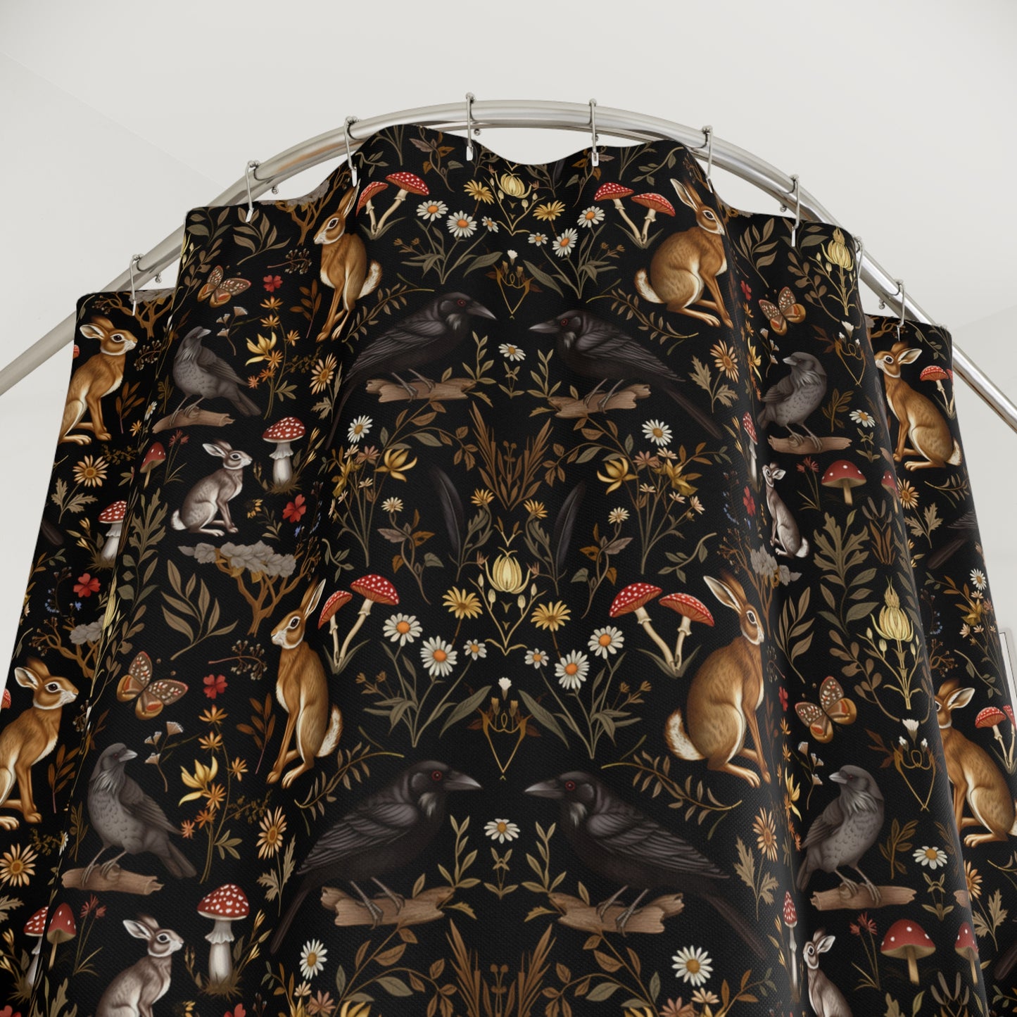 Darkest Forest Symmetry Shower Curtain & Bath Mat