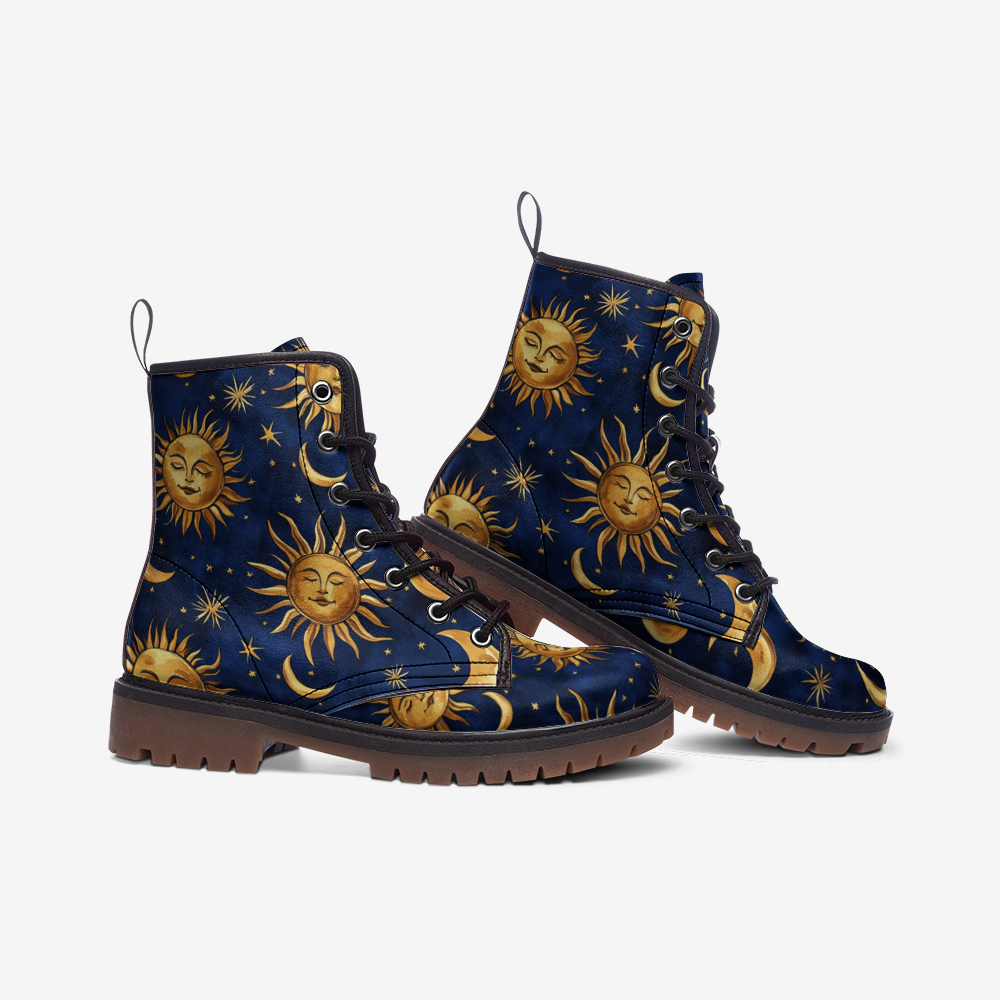 Celestial Sun & Moon Vegan Boots