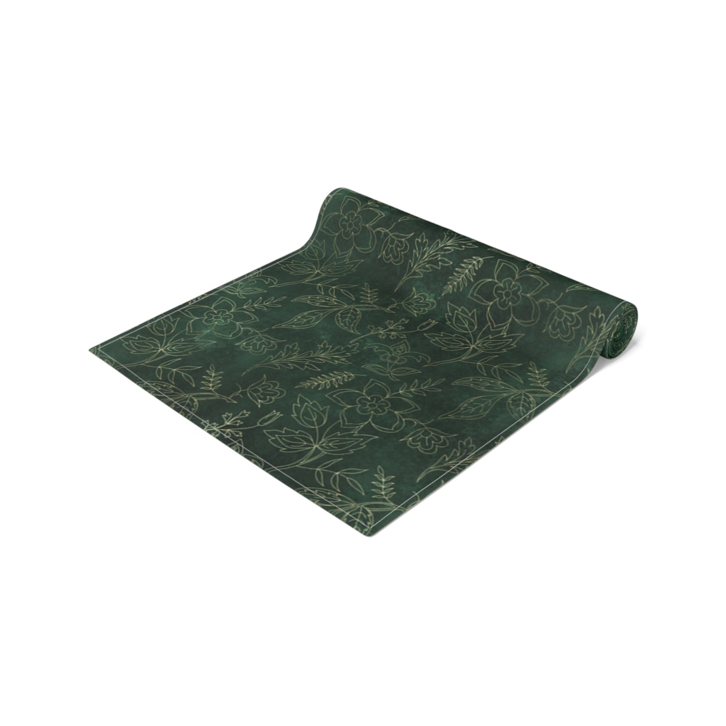 Green & Gold Absinthe Floral Table Runner