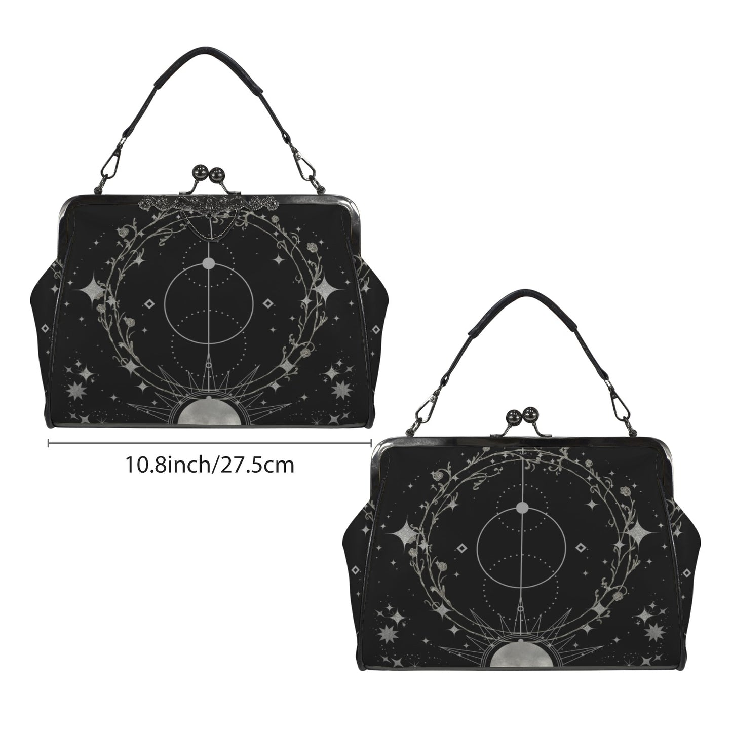 Silver Celestial Kisslock Bag
