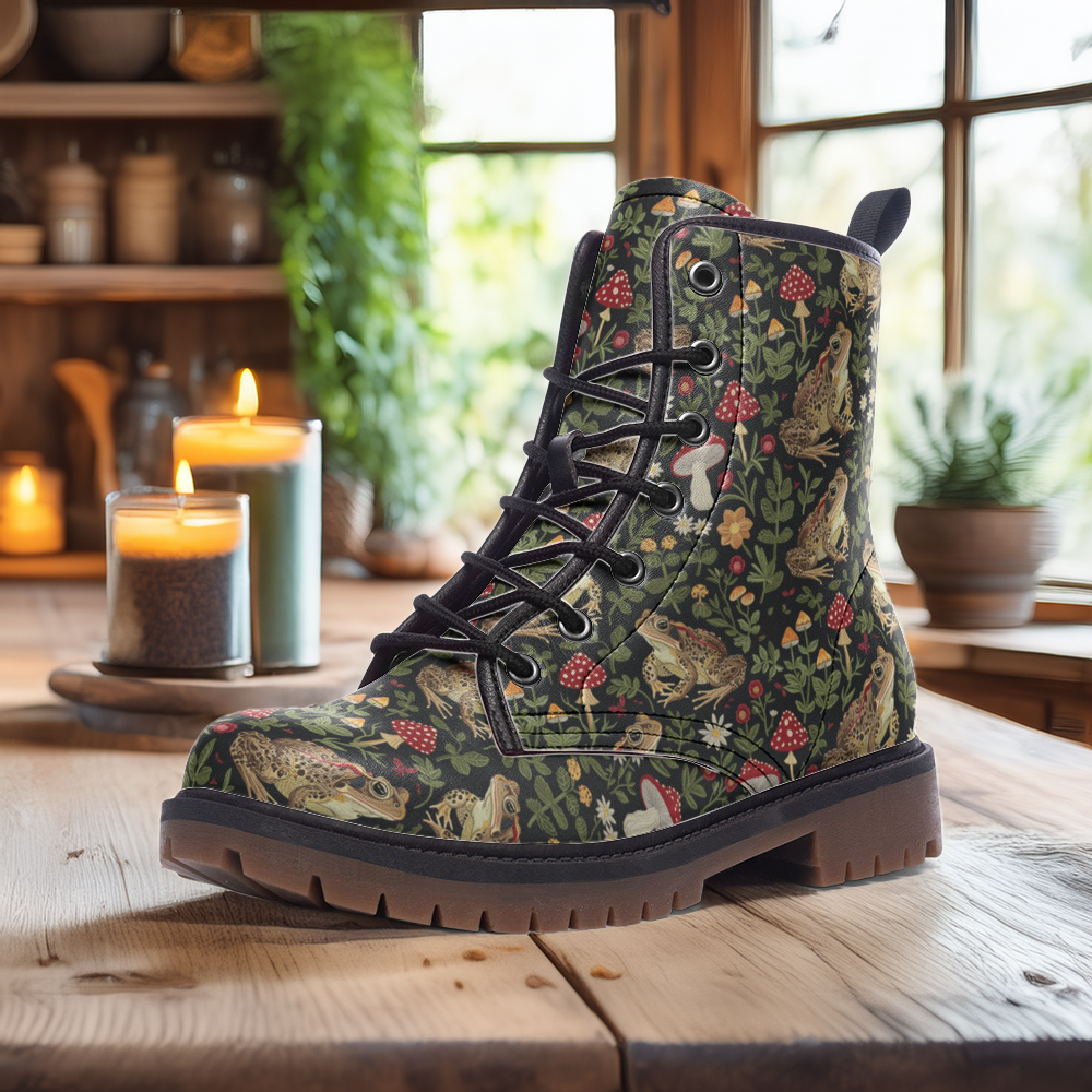 Magic Toads & Mushrooms Vegan Boots