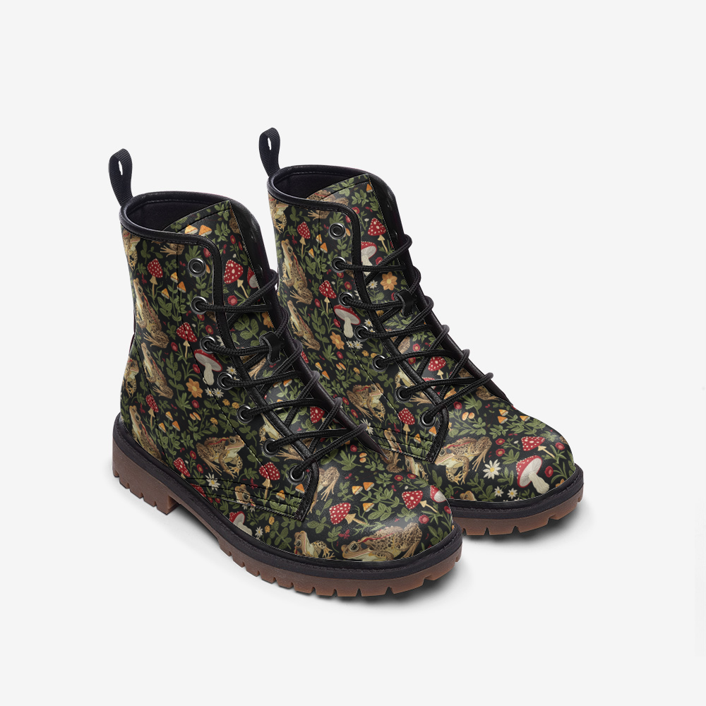 Magic Toads & Mushrooms Vegan Boots