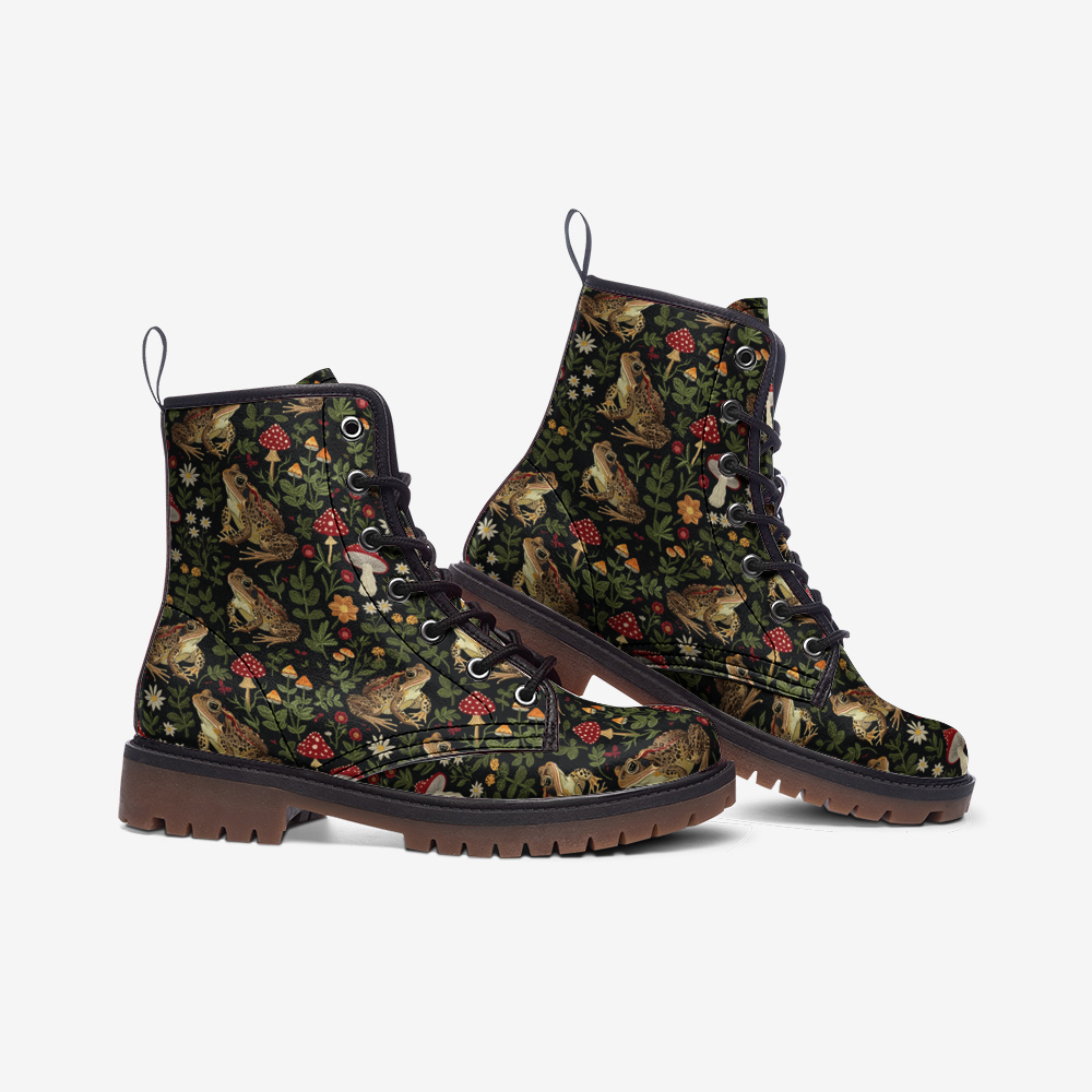 Magic Toads & Mushrooms Vegan Boots