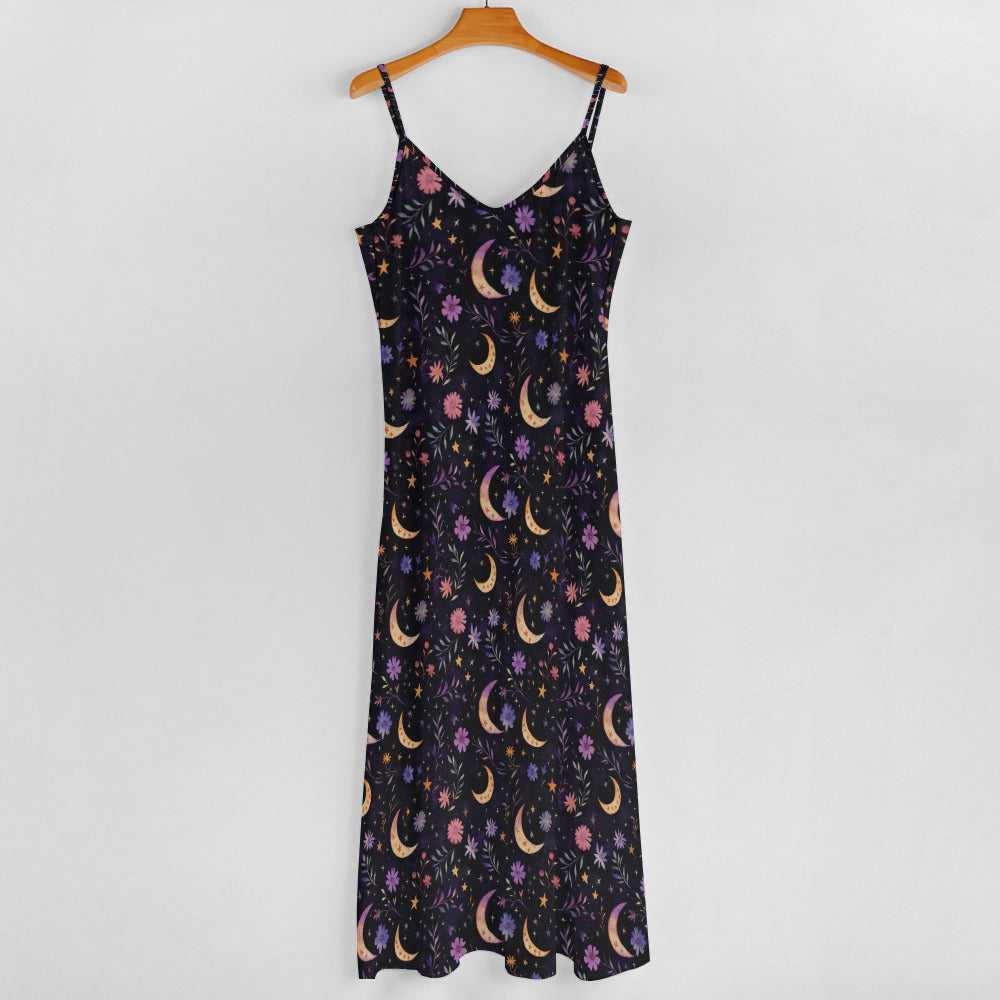 Ethereal Flowers & Moons Maxi Dress