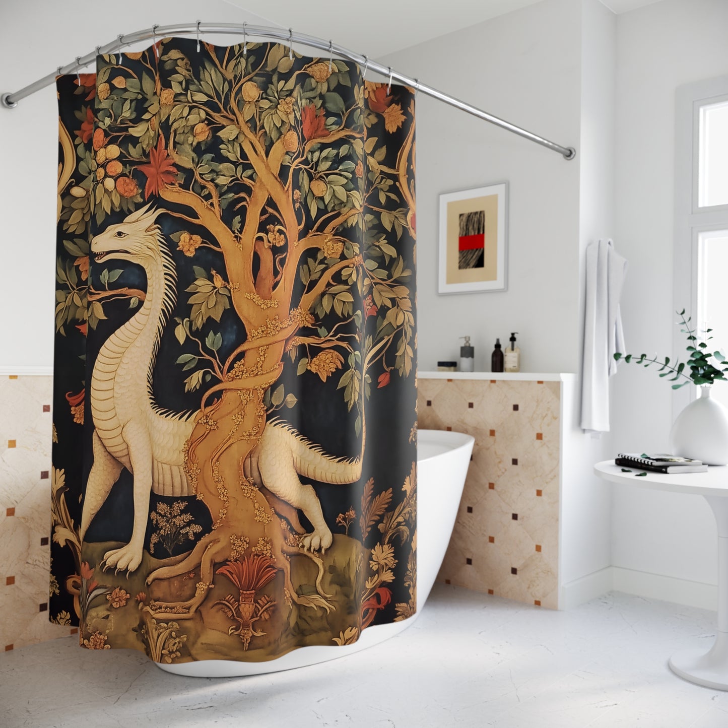 Medieval Dragon Shower Curtain