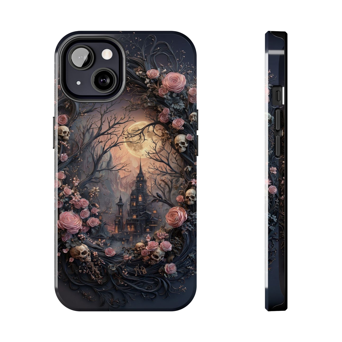 Gothic Castle Roses and Skulls Phone Case
