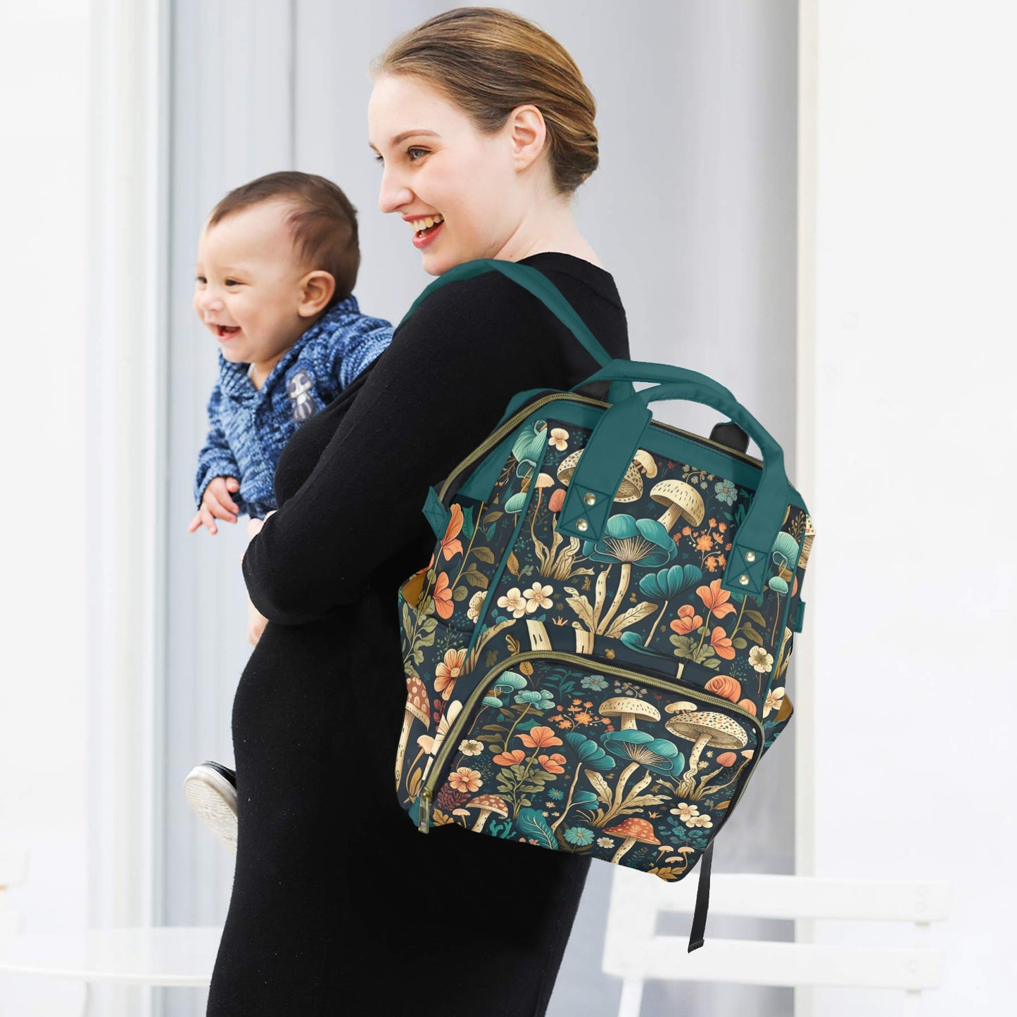 Boho Mushroom Mushroomcore Diaper Backpack