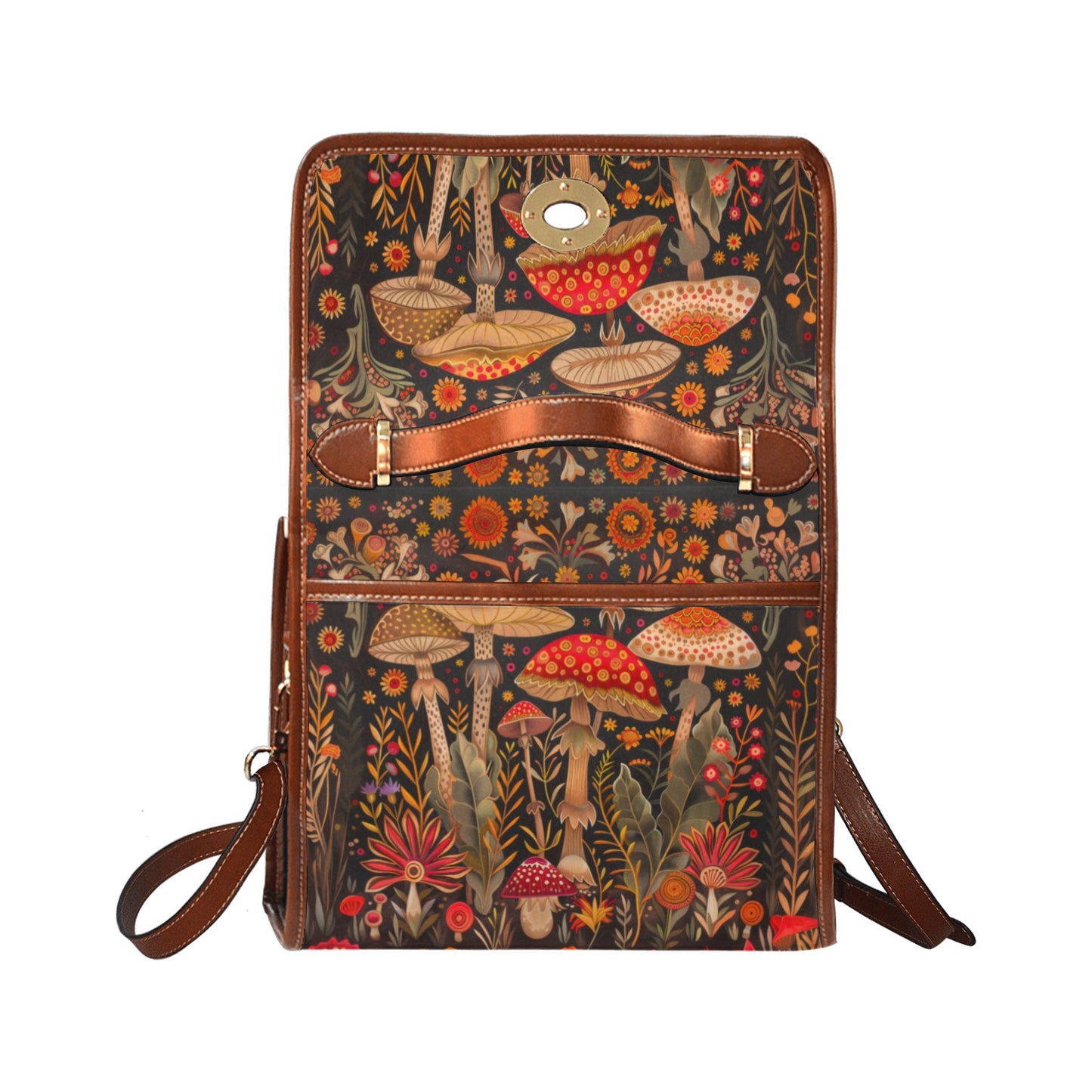 Trippy Boho Forest Mushrooms Satchel