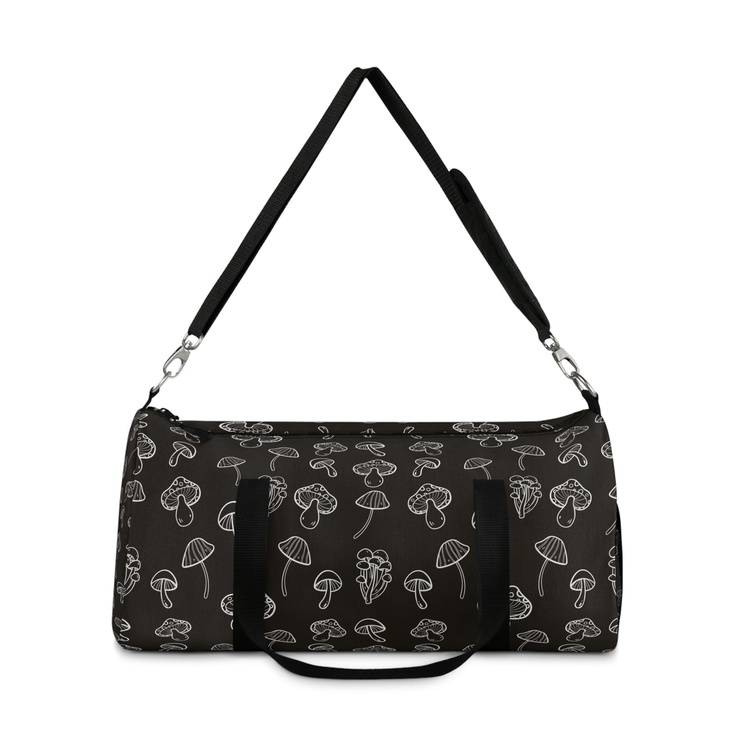 Cute Black and White Mushrooms Duffel Bag