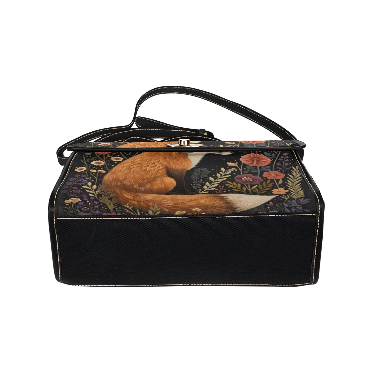 Cottagecore Fox and Floral Satchel Bag