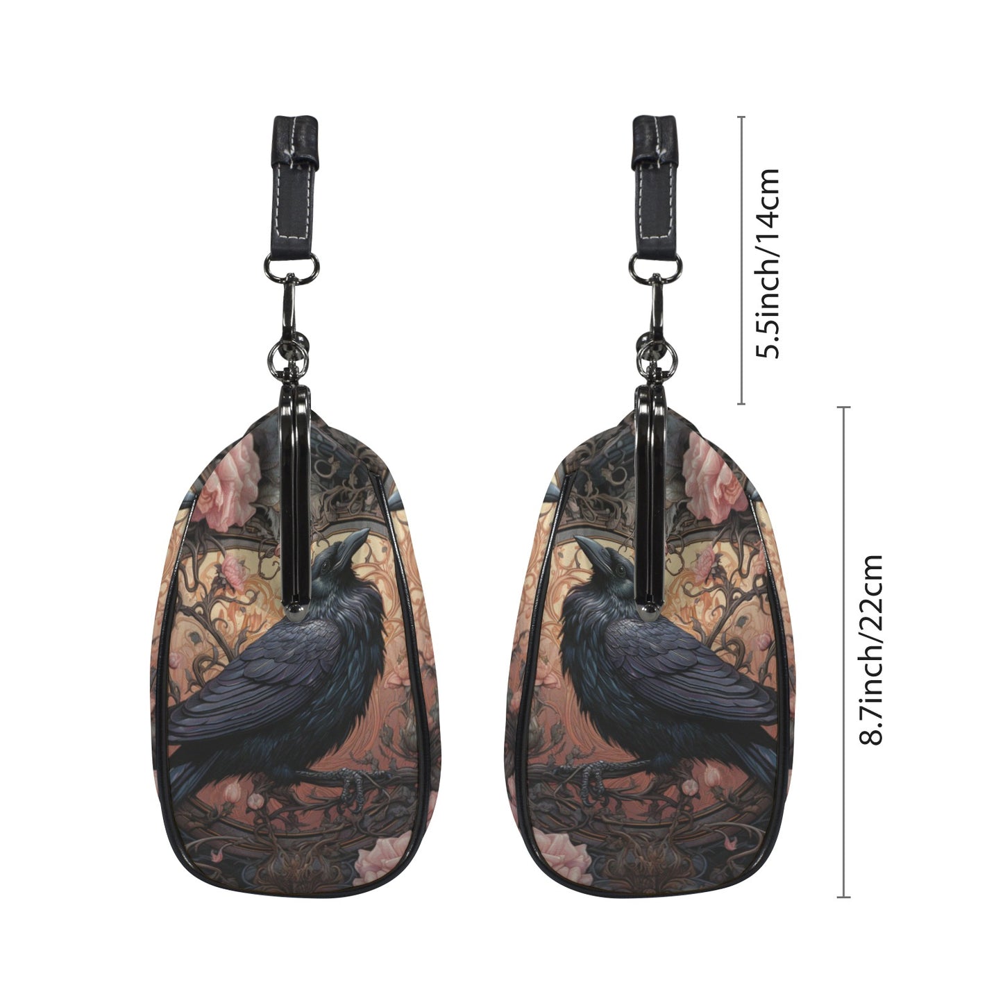 Gothic Ravens & Roses Kisslock Handbag