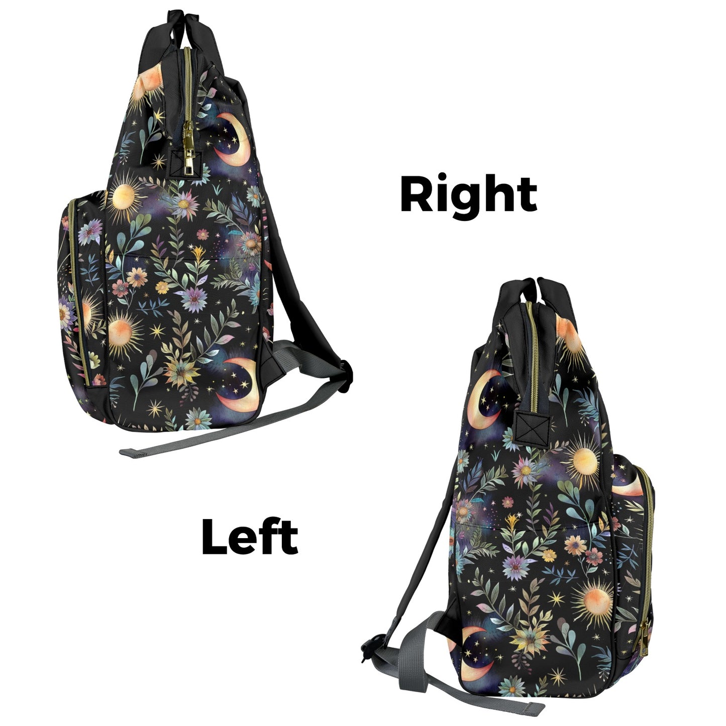 Fairy Night Garden Flowers & Moons Diaper Backpack