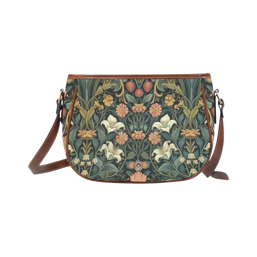 Art Nouveau Floral Saddle Bag