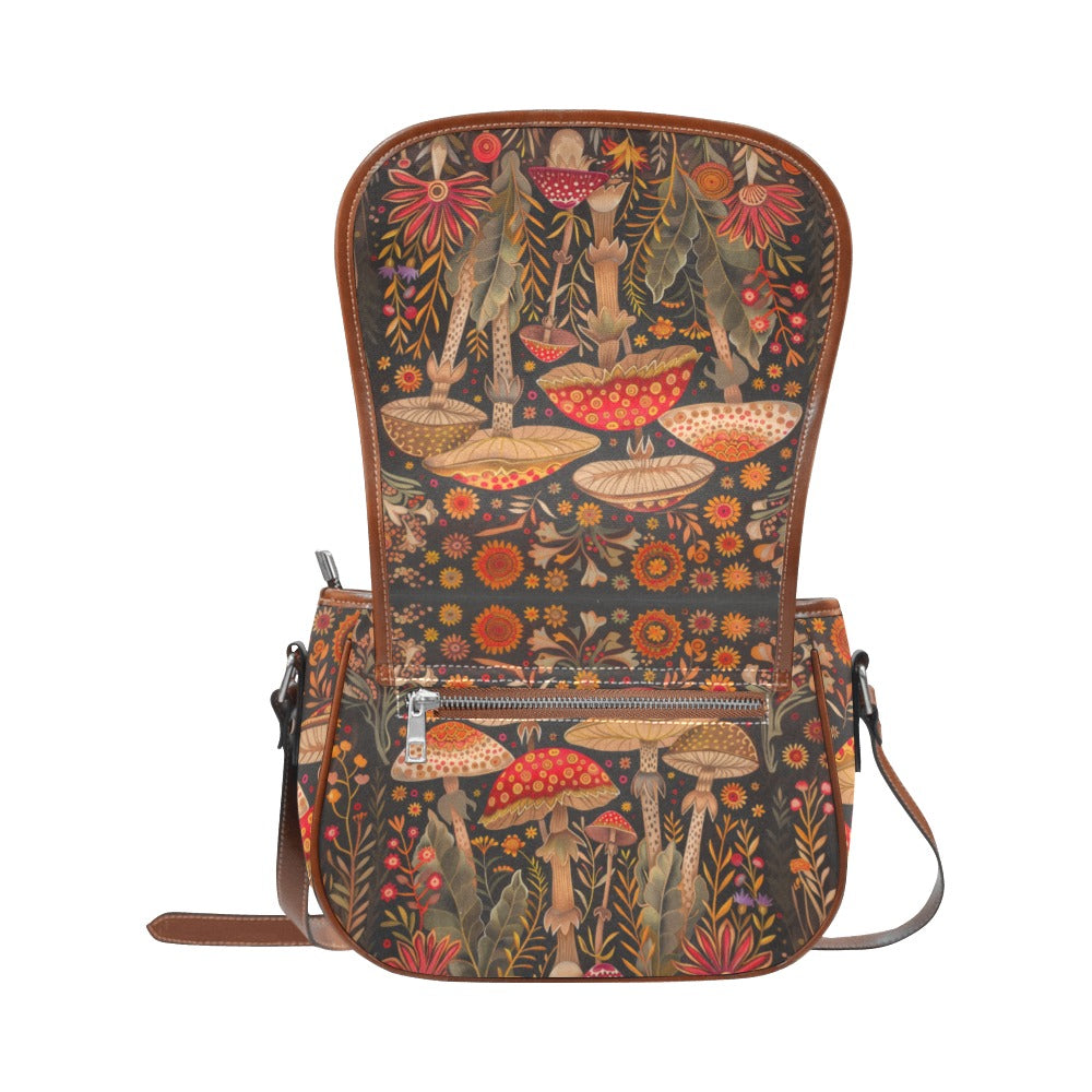 Boho Mushrooms Saddle Bag Purse