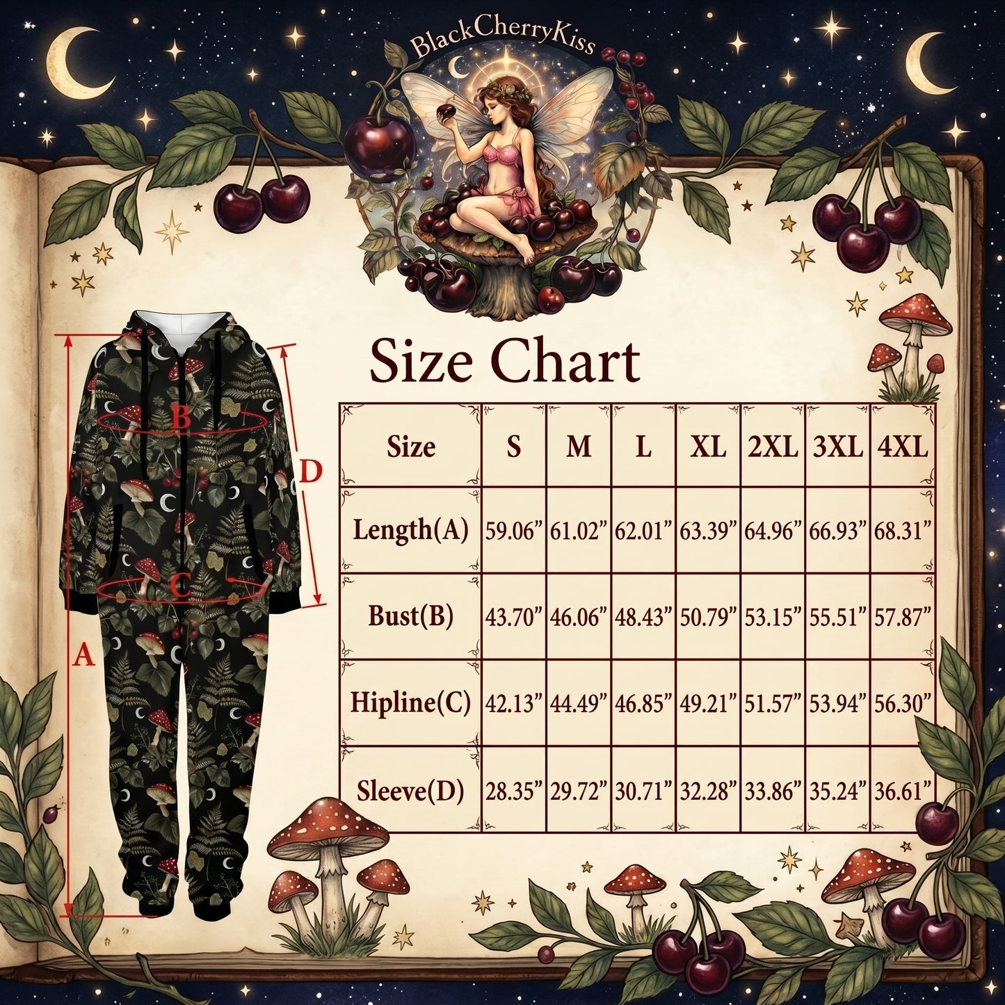 Witchy Purple Moons & Flowers Adult Onesie