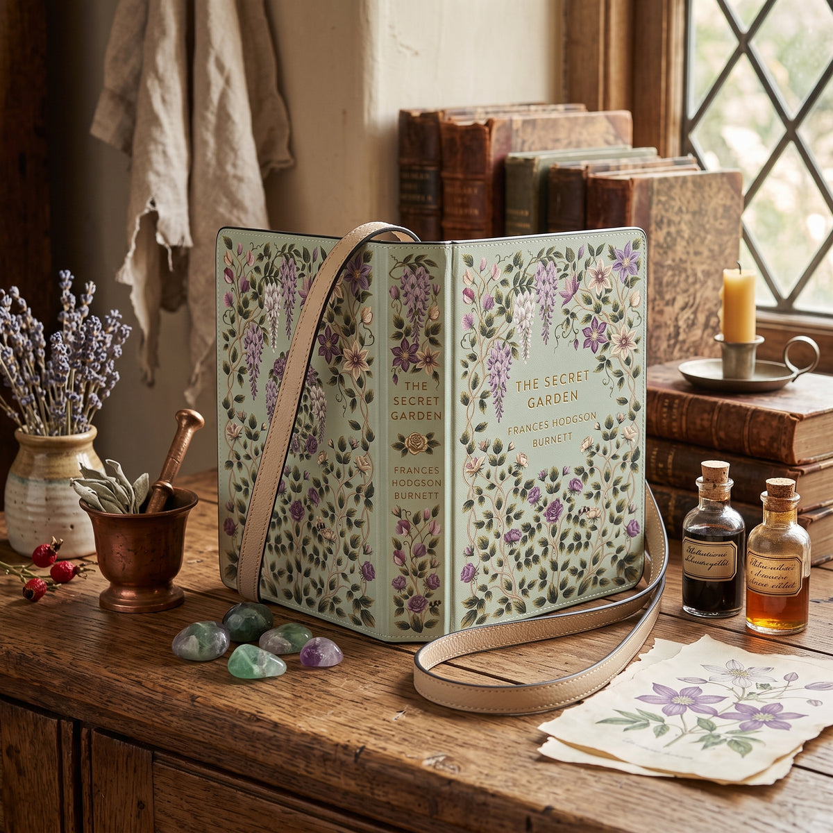 Secret Garden Book-Shaped Purse