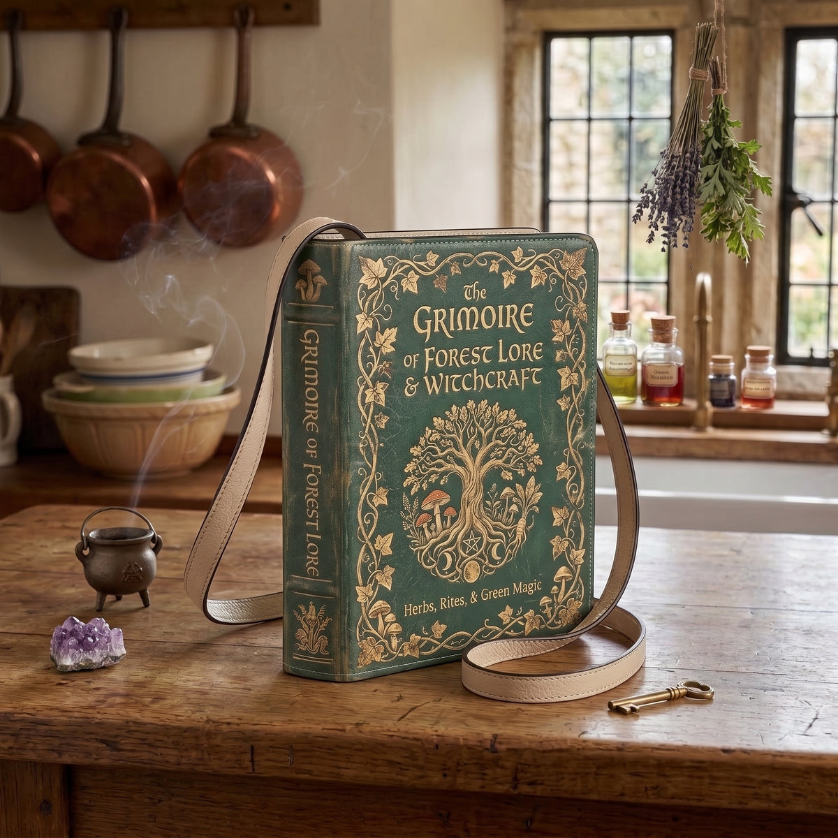 forest grimoire book purse