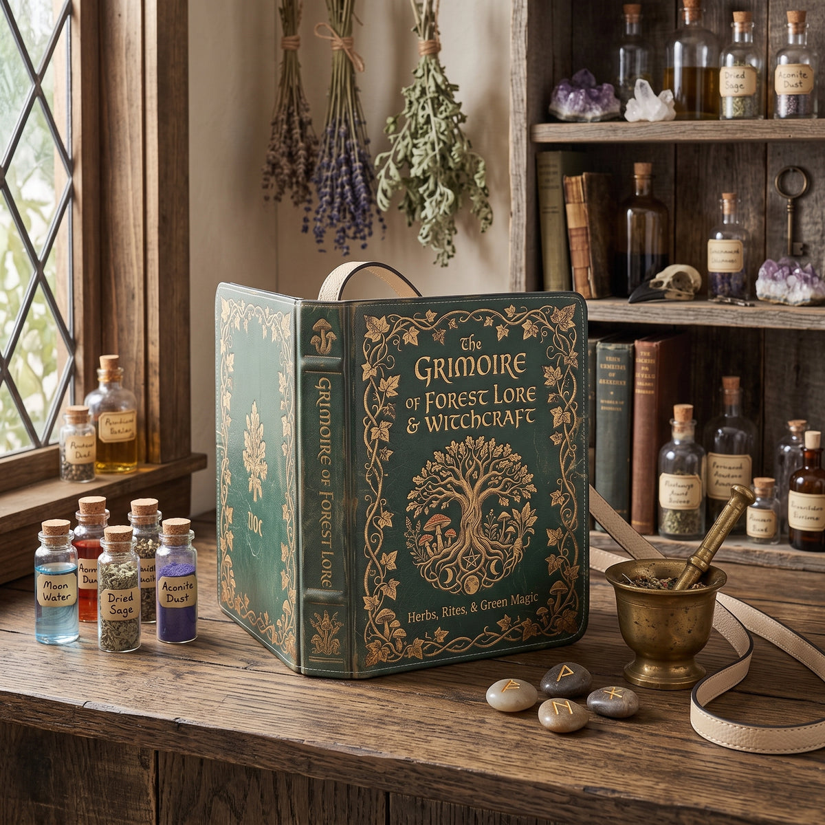 forest grimoire book purse